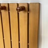 Porte-manteau vintage en pin avec miroir - design des années 1970