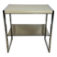 Vintage 70's side table in chrome and beige metal