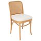 Rattan chair, off-white boucle and Thonet wood, 1960s