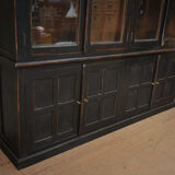 Glass library in teak 1970 patinated black