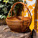 Rare wrapped rattan basket, in the style of Gabriella Crespi / Vivai del Sud.