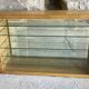 Large pharmacy wall display case in light oak - vintage 1960
