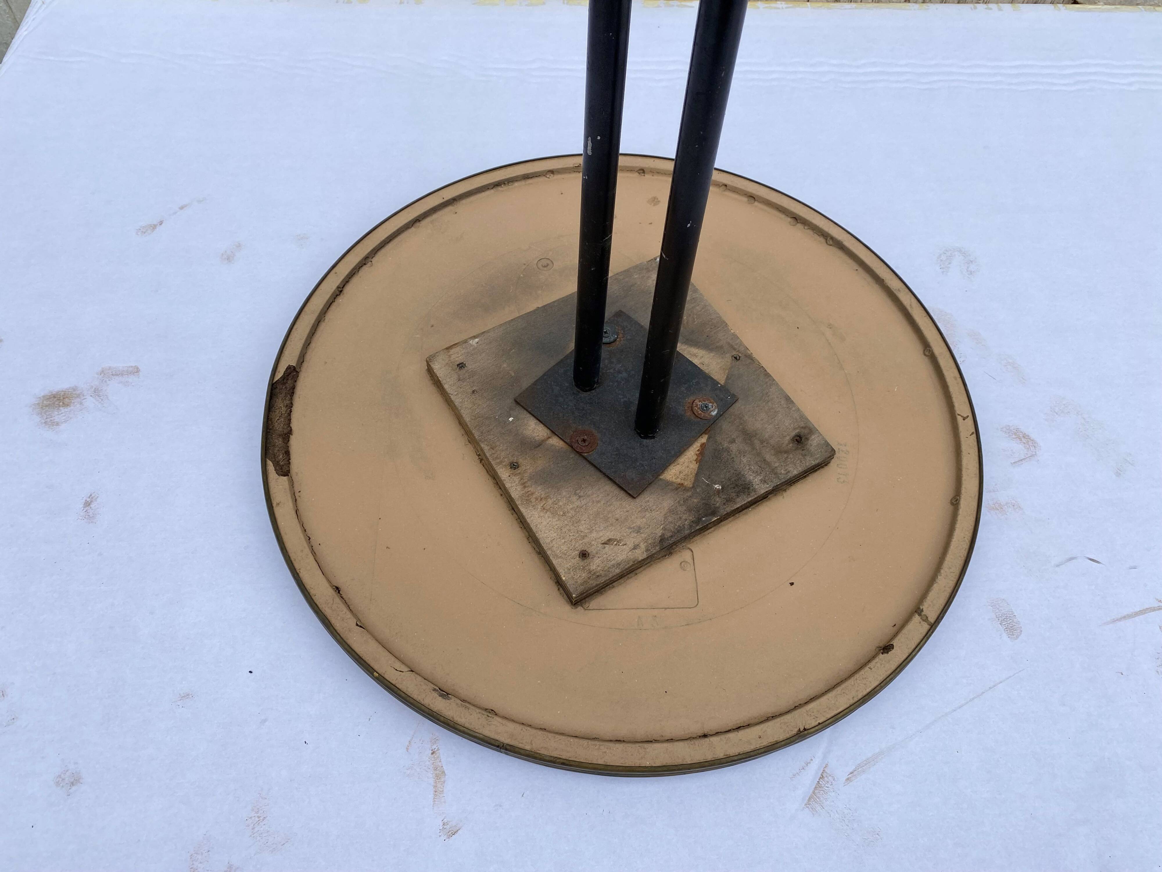 Round bistro table bar cafe terrace cast iron foot 1950