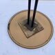 Round bistro table bar cafe terrace cast iron foot 1950