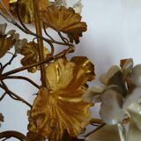 chandelier Hans Kogl gilded and enamelled leaves 1960