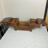 Antique wooden sewing box