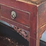 Old console with drawers, solid wood.