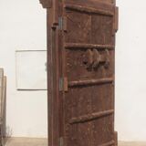 Old Indian door in old teak, piece and patina of origin