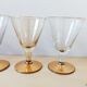 Série de 5 petits verres au pied doré