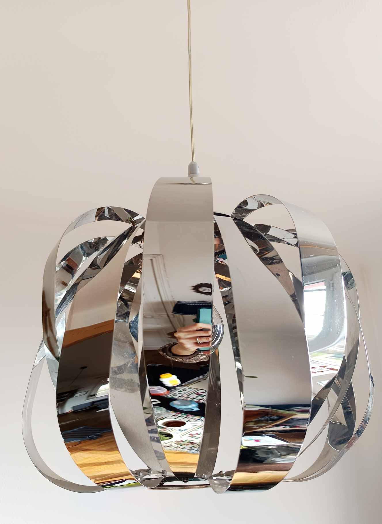 Suspension space age métal chromé