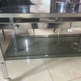 70s coffee table in chromed metal