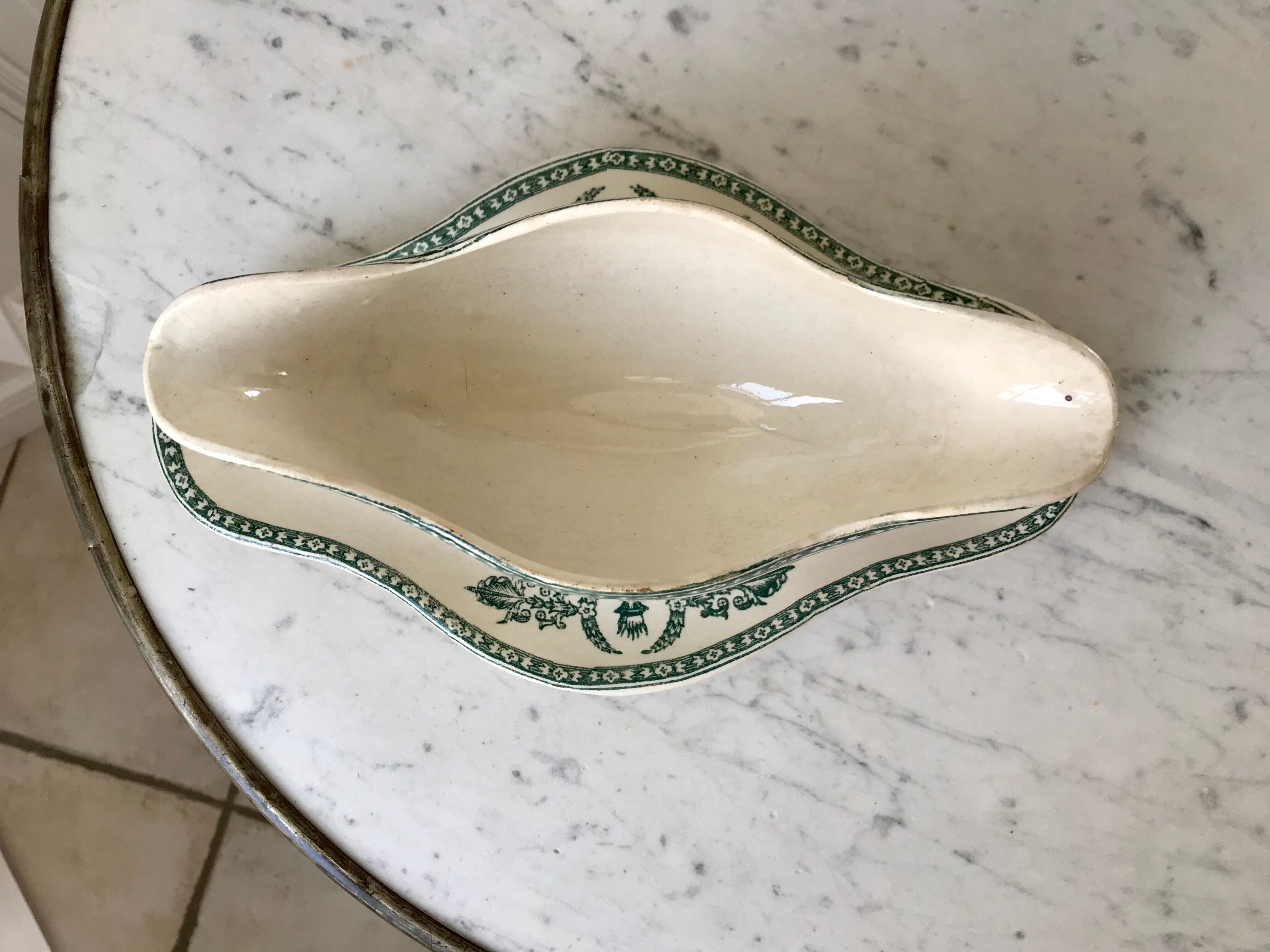 Saucière Terre de Fer Givors model "Wagram" late nineteenth