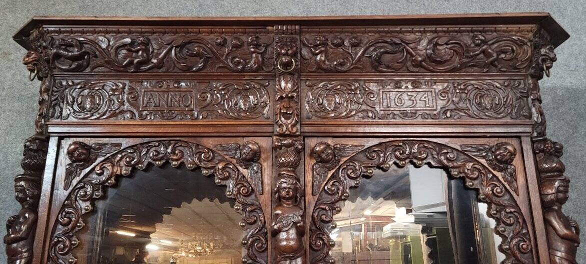 Grand buffet deux-corps style renaissance richement sculpté – « anno 1634 »