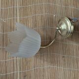 Brass and glass sconce