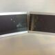 Pair of brushed effect metal photo frames