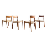 Chaises danoises en teck Mid-Century par Niels O. Møller # 77, set de 4