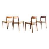 Chaises danoises en teck Mid-Century par Niels O. Møller # 77, set de 4