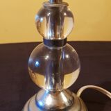 Jacques ADNET lamp base in crystal. Modernist art deco.