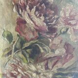 Flower painting, oil on canvas framed