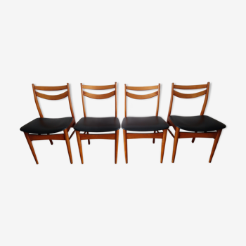 Suite de 4 chaises scandinave années 70