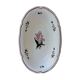 Légumier oblong en faïence polychrome vernissée à décor floral