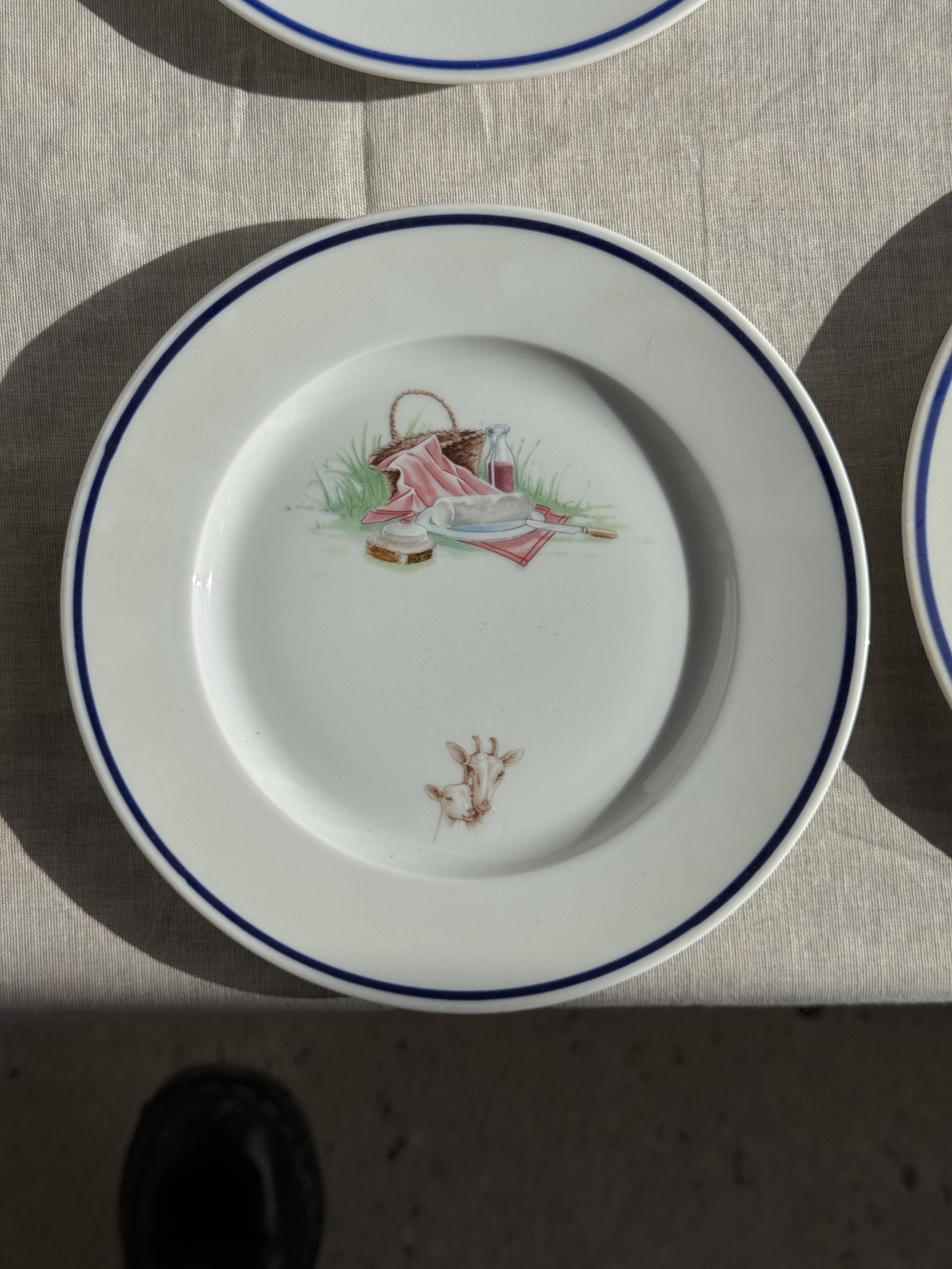 Set of 12 cheese plates France Chavroux 1990s D 21.5