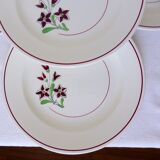 Set of 4 vintage porcelain dinner plates from the Salins factory