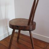 Tripod Chair solid wood folk art brutaliste