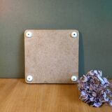 Dessous de plat orange marron et blanc formica vintage