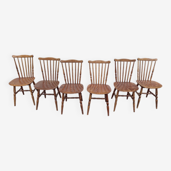 Lot de 6 chaises de bistrot baumann tacoma - bois - vintage