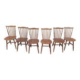 Set of 6 baumann tacoma bistro chairs - wood - vintage
