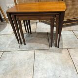 Vintage Scandinavian nesting coffee table in solid teak