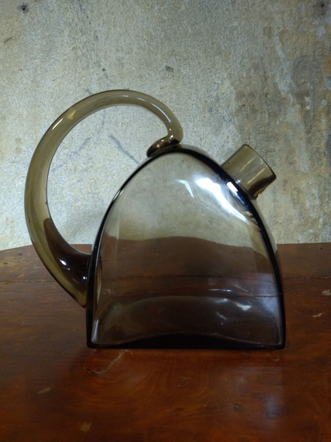 Original vintage carafe in smoked glass