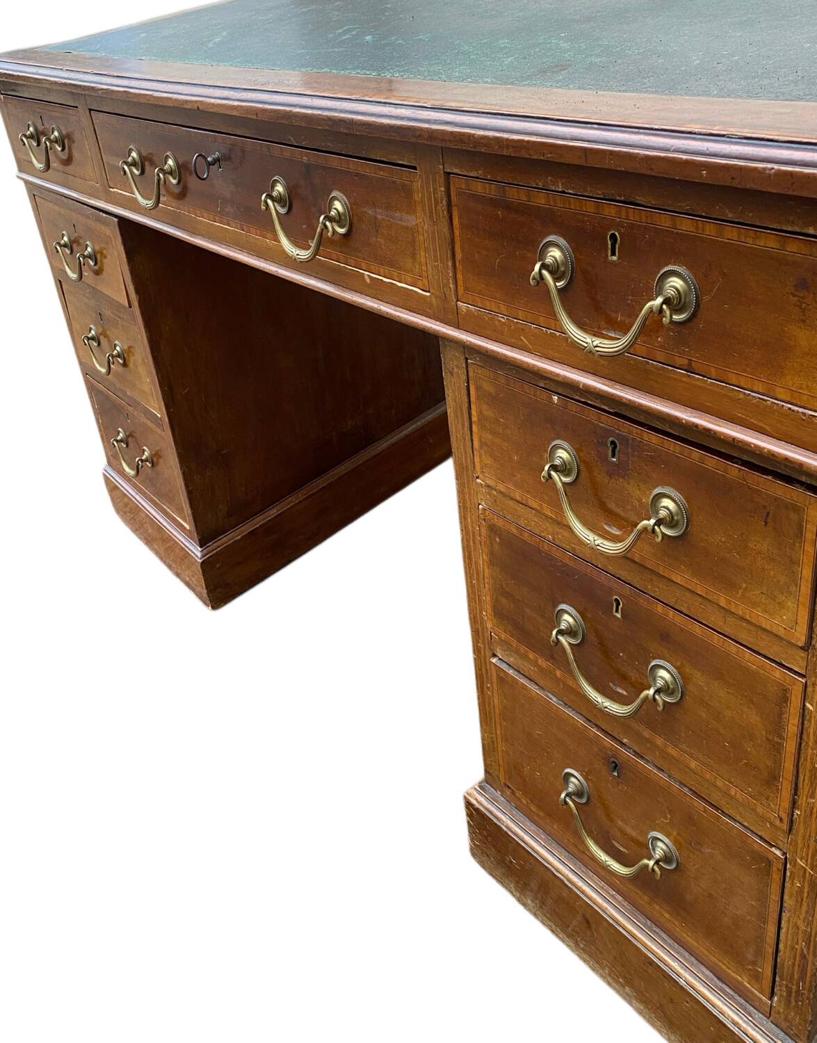Antique English walnut chest of drawers from the 1930s.