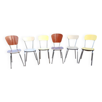 6 Chaises Vintage en Formica