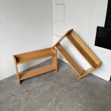 Lot of two Sornay beech shelves