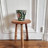 Tripod stool in raw wood