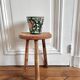 Tripod stool in raw wood