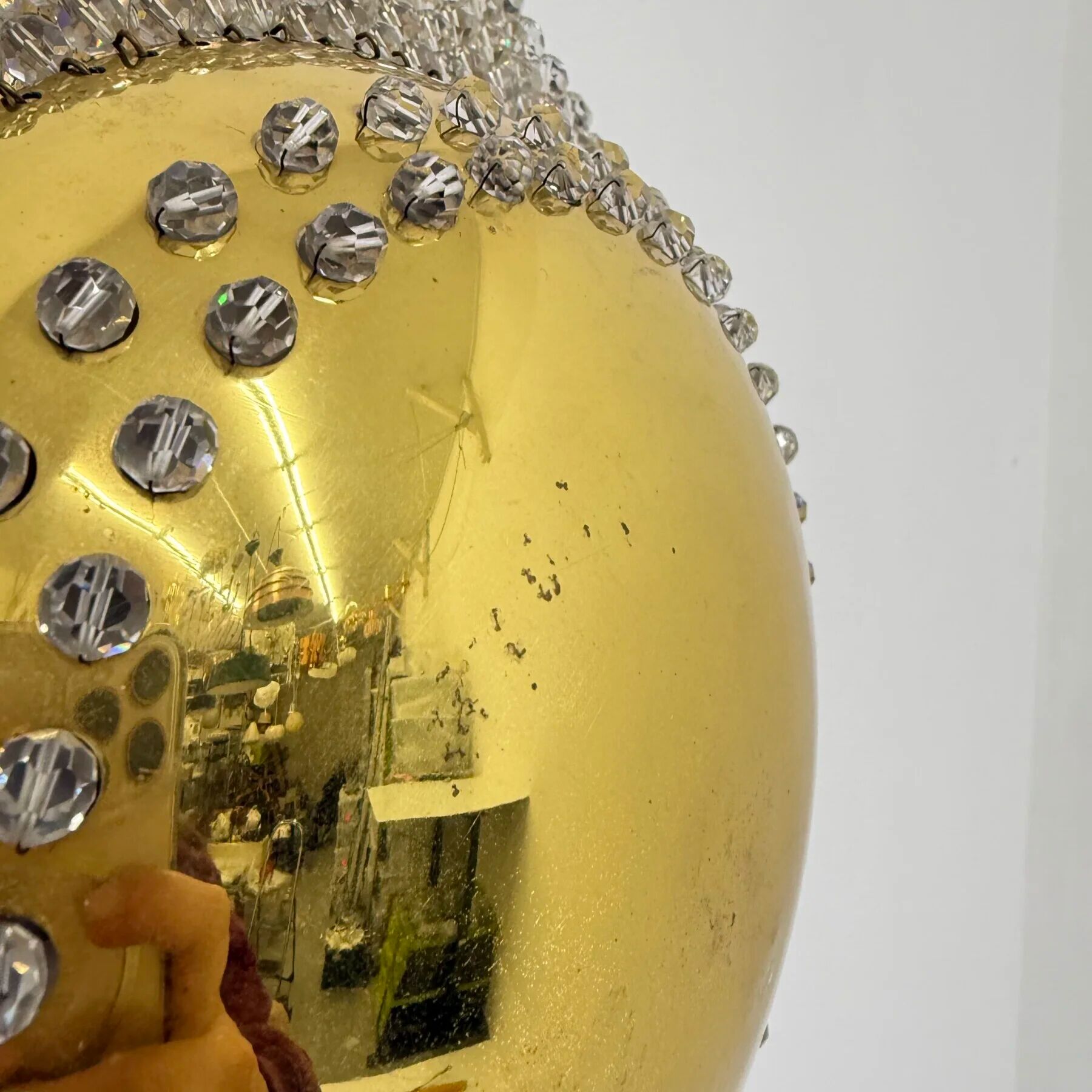 Unique modernist design crystal glass and brass wall light, Austria 1950s