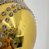 Unique modernist design crystal glass and brass wall light, Austria 1950s