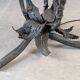Brutalist floor lamp with five thistle-shaped lights in black wrought iron, 1970s