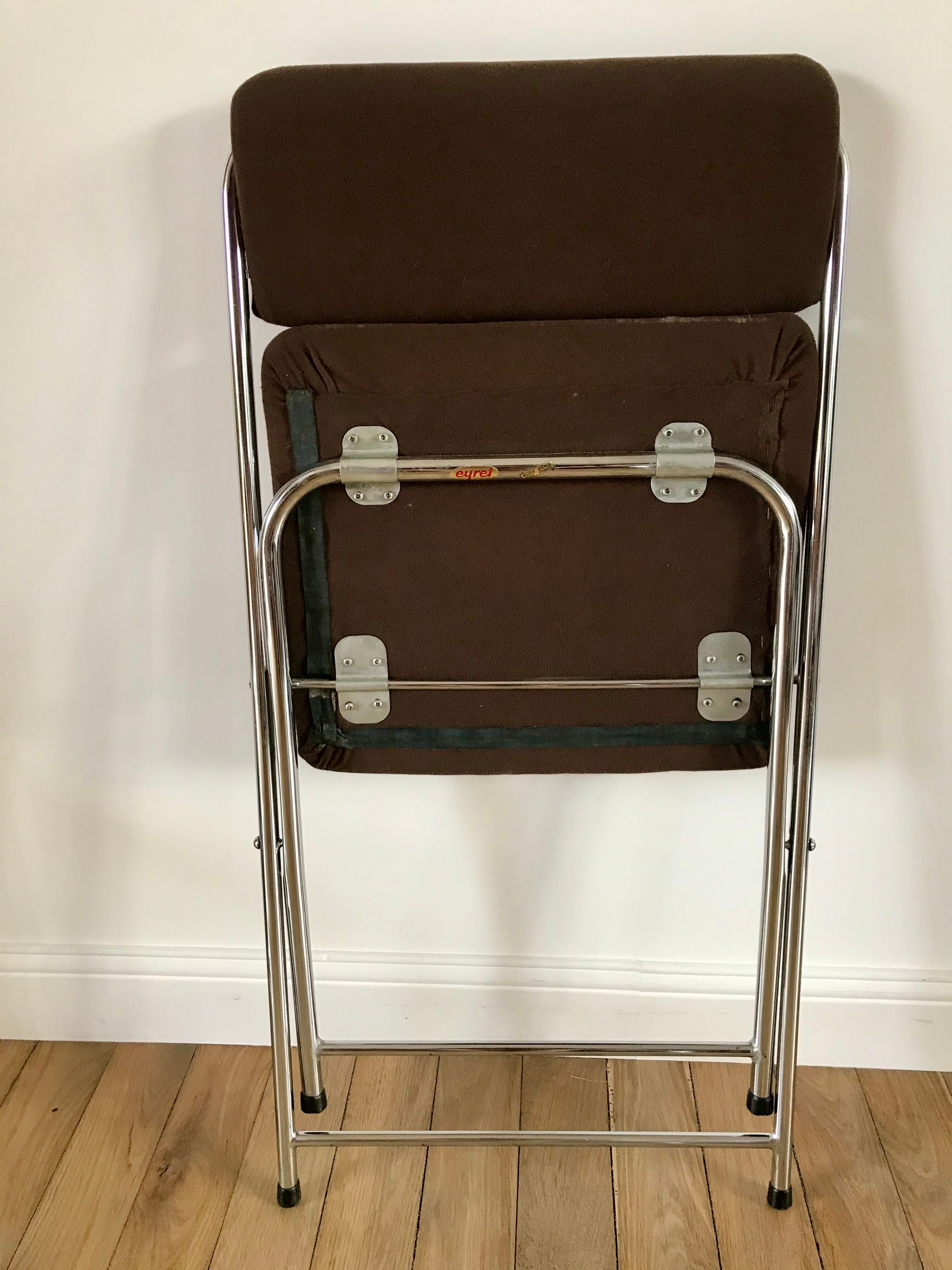 Pair of folding chairs eyrel made in france 1970s