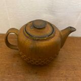Vintage KW Feuerfest Embossed Brown Ceramic Teapot #C786