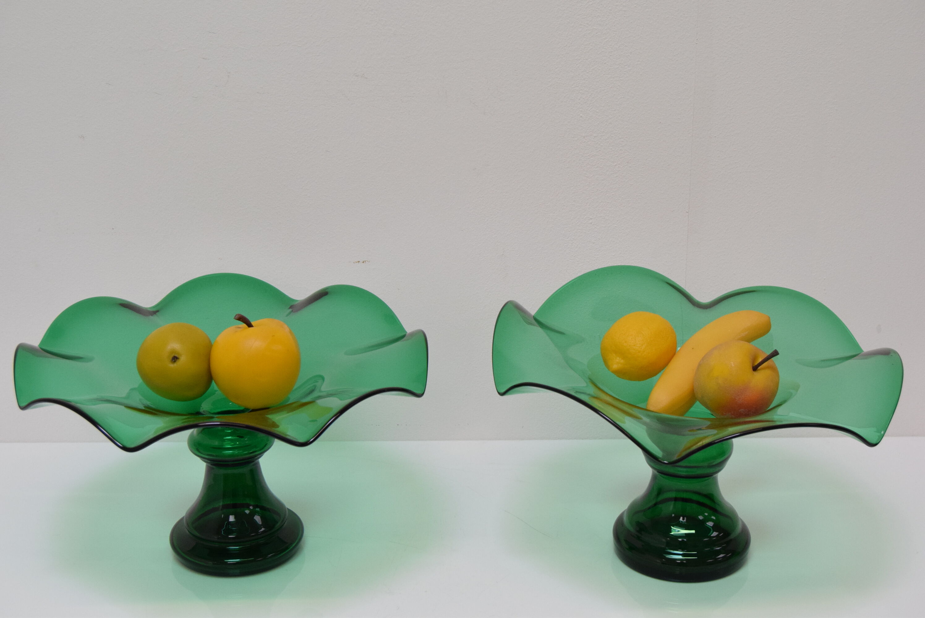 Pair of Art Glass Bowls,by Glasswork Novy Bor,1930's