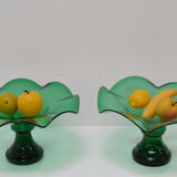 Pair of Art Glass Bowls,by Glasswork Novy Bor,1930's
