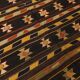 6x10 Dark Brown & Yellow Striped Handmade Wool Kilim Rug, 170x312 Cm