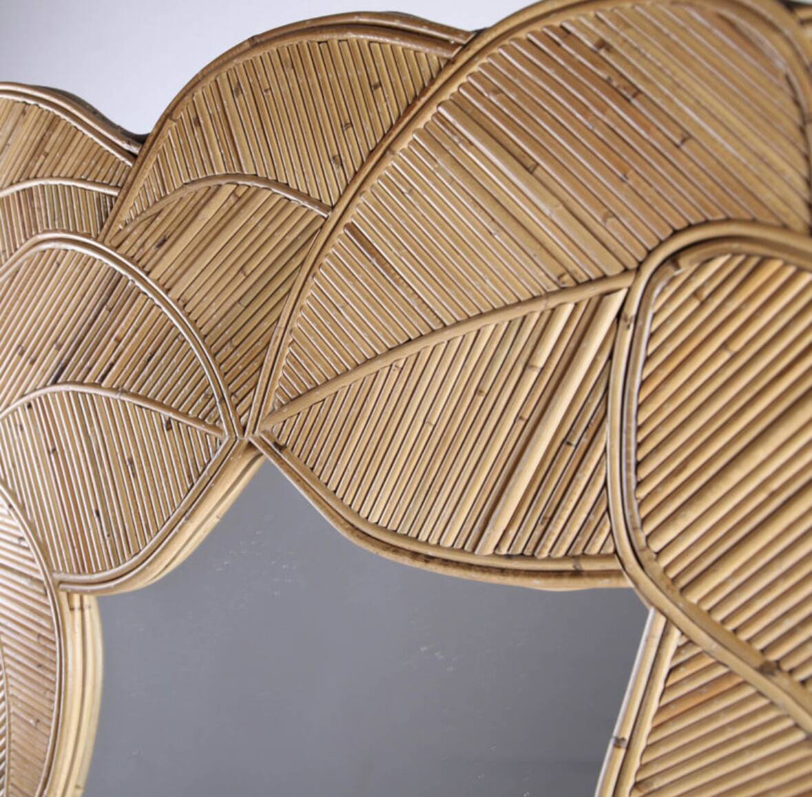 Rattan "leaf" mirror