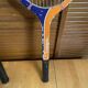 Pair of vintage wooden tennis rackets for cadet junior sport courier