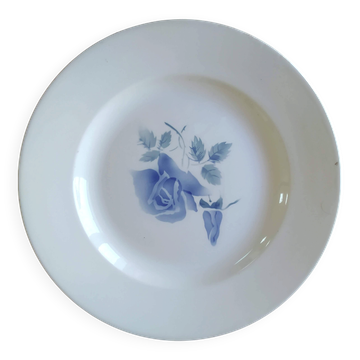 Plat de service rond Digoin Sarreguemines  Roses bleues