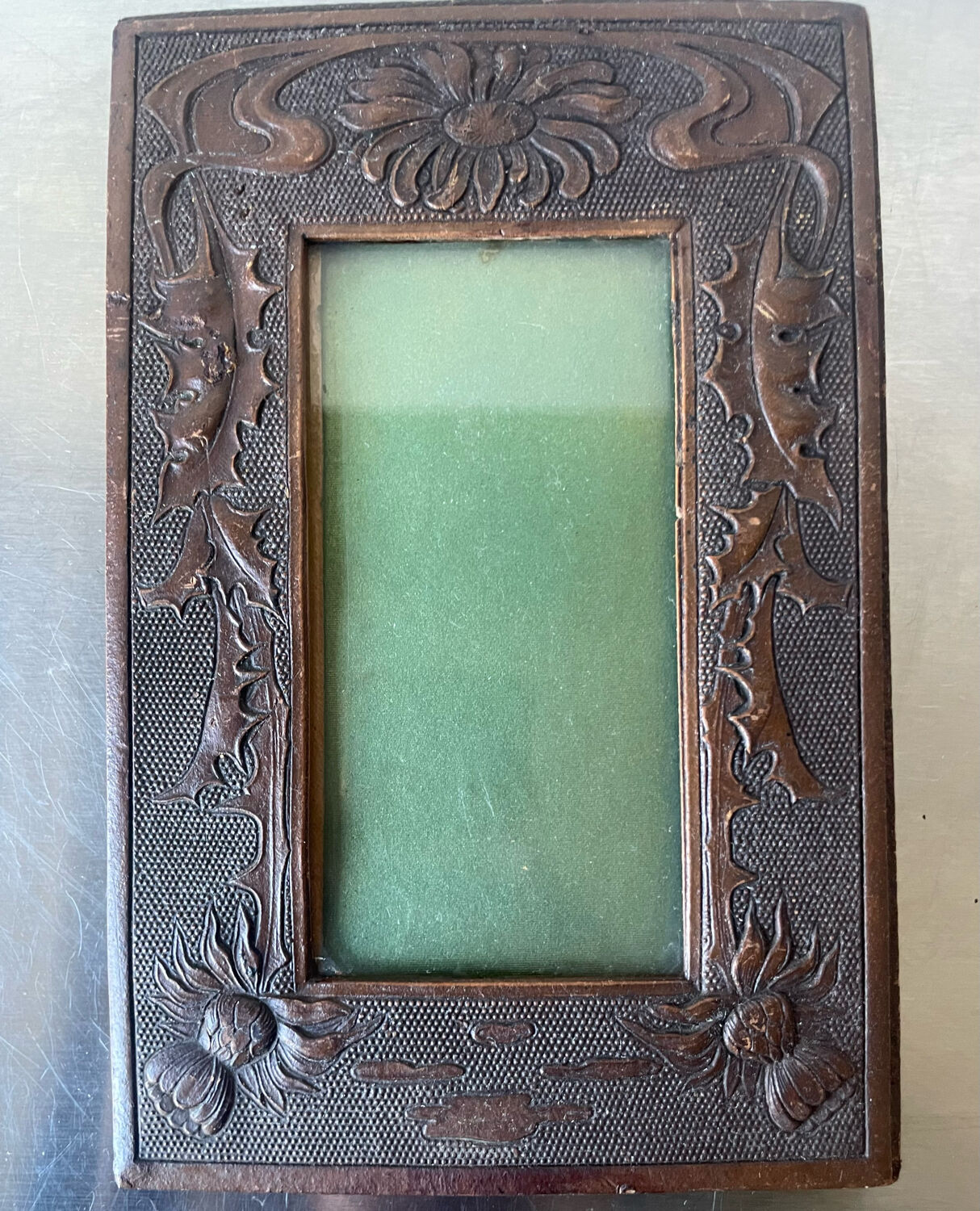 Art nouveau frame carved wood